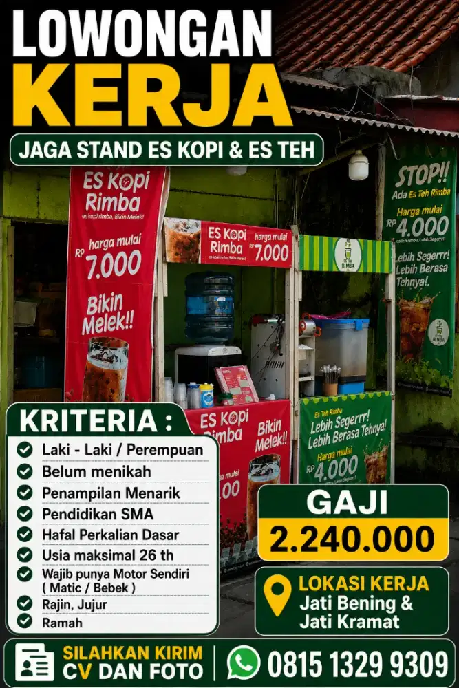Lowongan Kerja Jualan Es Kopi dan Es Teh