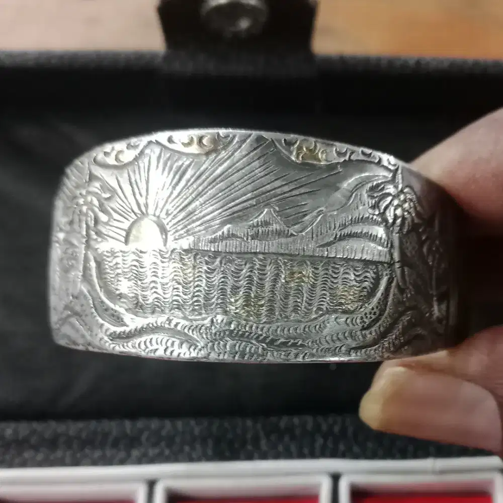 Gelang Perak ukir lapis emas