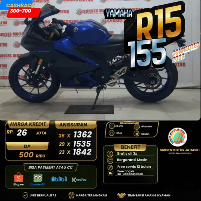 YAMAHA R15 CONNECTED 155 2023 WARNA FAVORIT BISA CASH DAN KREDIT AJIB