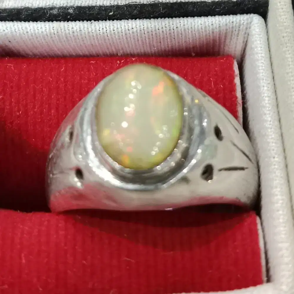 Cincin Pria Mata Kalimaya banten ring perak