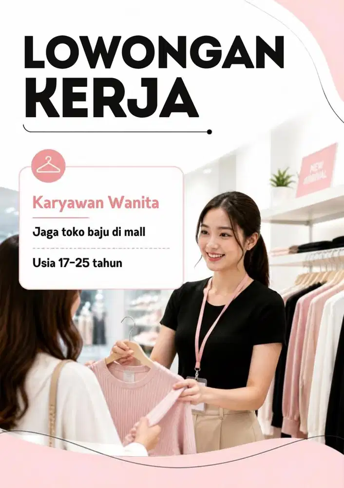 Jaga toko baju di mall