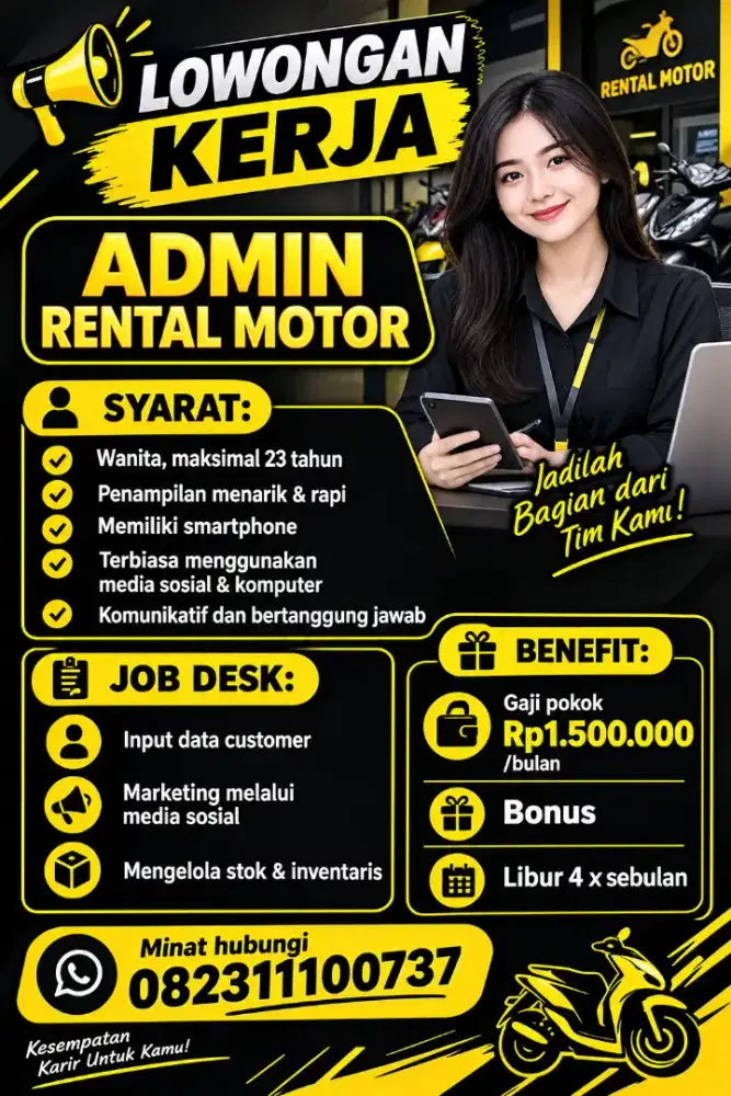 Admin rental motor
