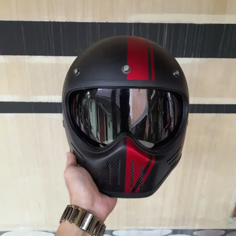 Helm Custom Simpson M30 Cakil Retro Full Face SizeM Mulus Seperti Baru