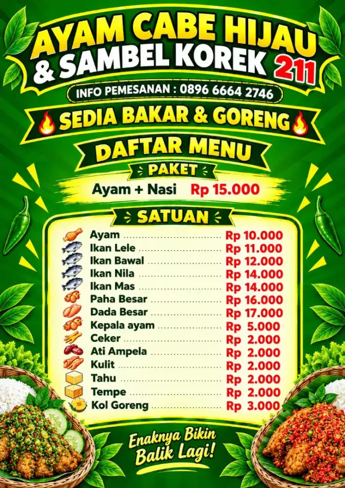 Dibutuhkan karyawan ayam penyet