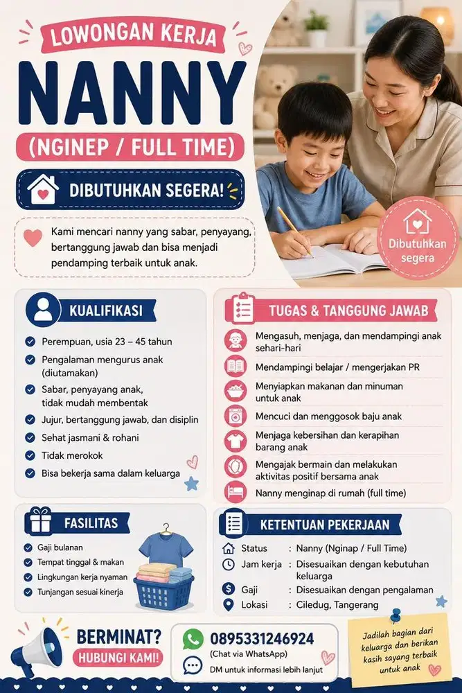 Dicari Nanny/pengasuh anak