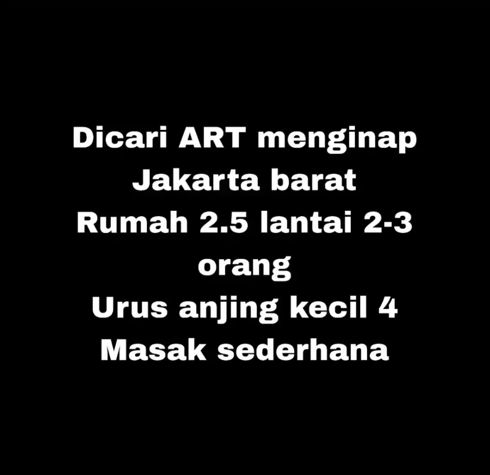 LOWONGAN ART JAKARTA BARAT