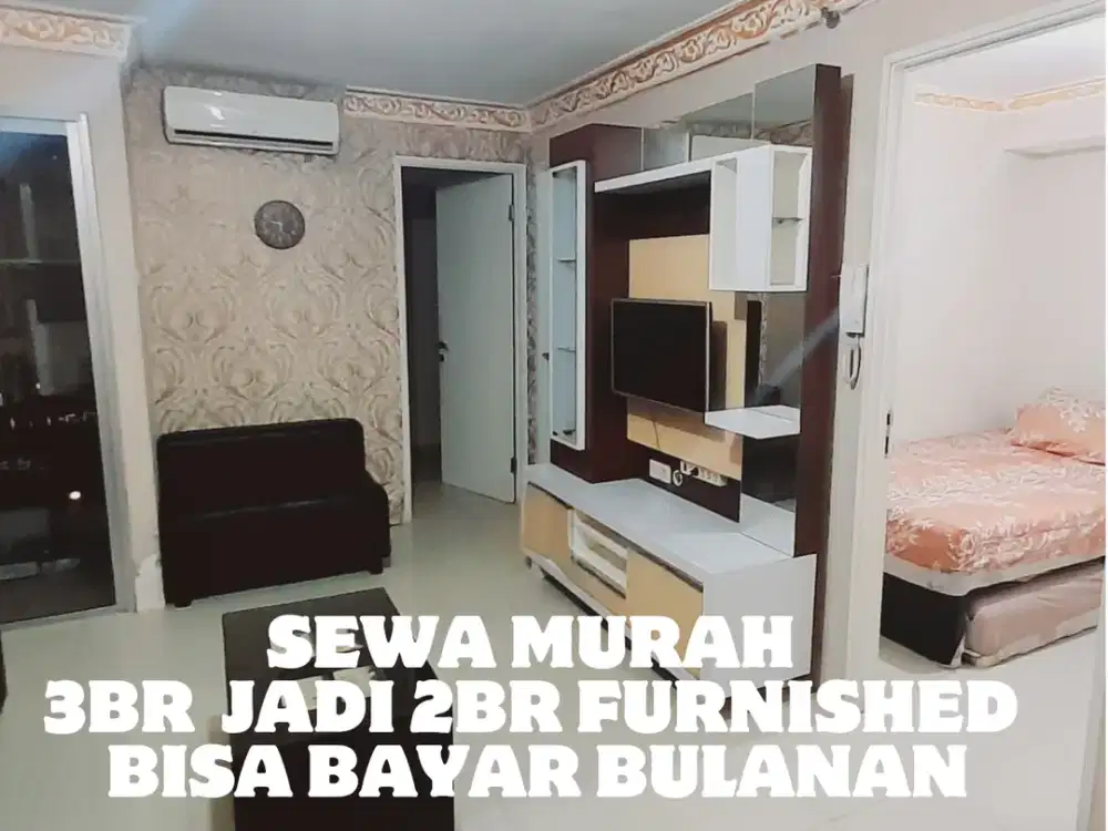 SEWA MURAH BULANAN 3BR MODIF 2BR TOWER G LT 5 APARTEMEN BASSURA CITY