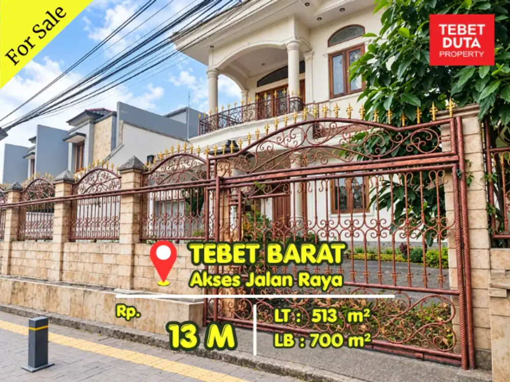 Rumah Megah Dijual Murah di Tebet Barat Lokasi Strategis Akses Jalan Raya (BU)