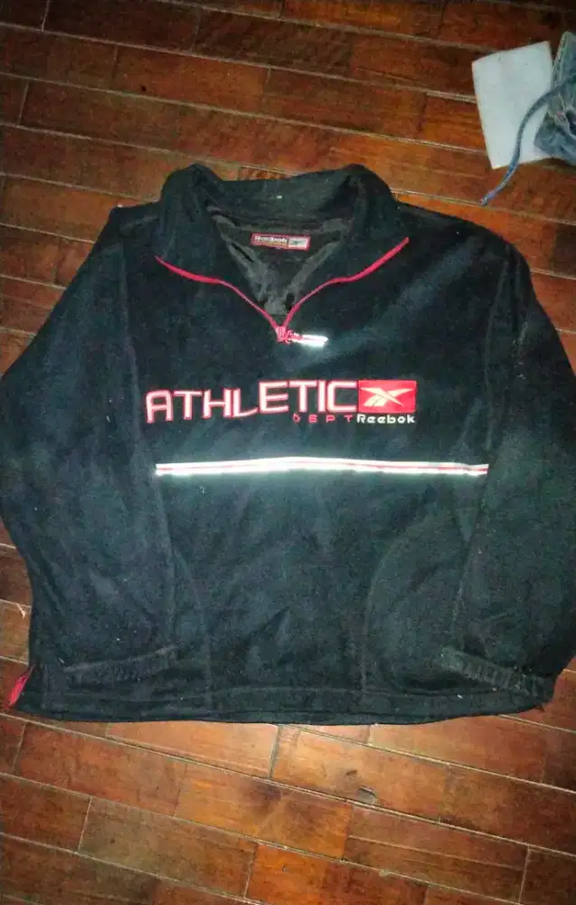 VINTAGE Reebok Athletic Department Half-Zip Fleece Black