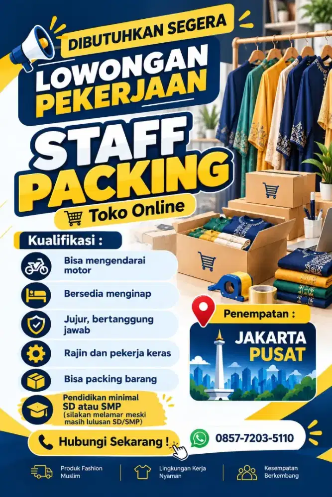 Dicari asisten pecking dan gosok baju