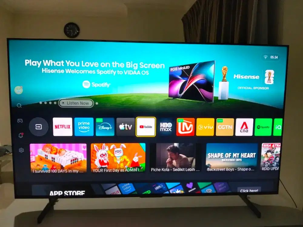 Dijual Smart TV Hisense ukuran 65 inch