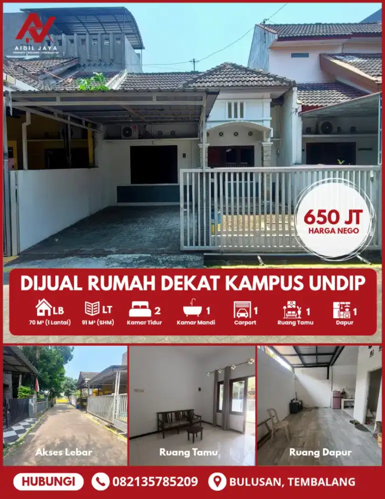 Rumah Siap Huni Bulusan Dekat Kampus UNDIP