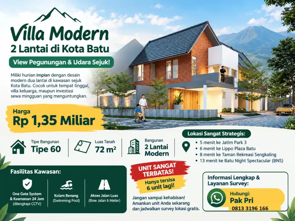 villa dekat mall lippo kota batu
