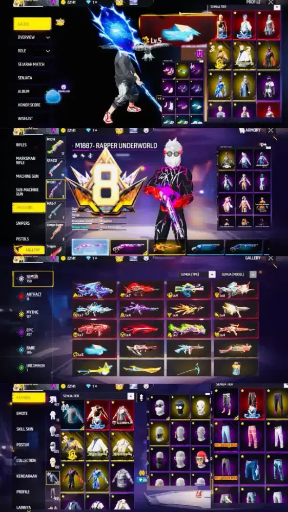 jual akun ff asli 100% aman dan terpercaya promo murah akun ff
