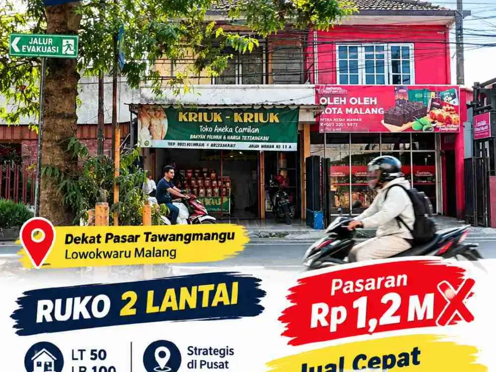 Ruko Murah Dekat Pasar Tawangmangu Malang
