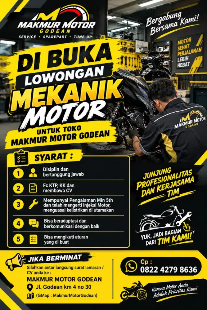 Lowongan Mekanik Motor
