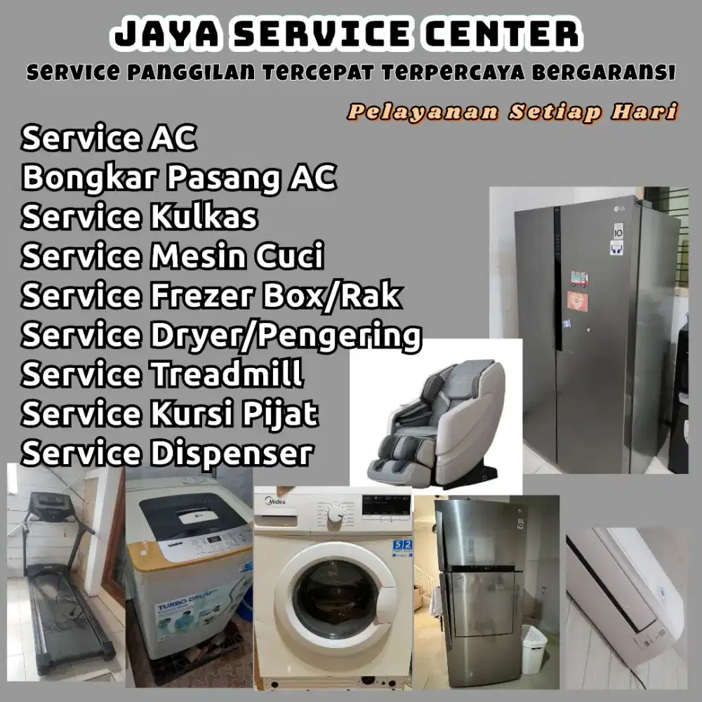 Service AC Bongkar Pasang AC Servis Mesin Cuci Kulkas Frezer Treadmill