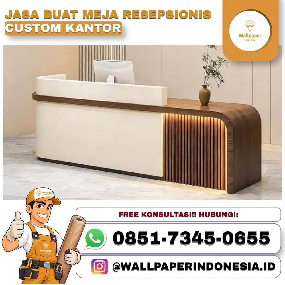 JASA BUAT MEJA RESEPSIONIS CUSTOM KANTOR