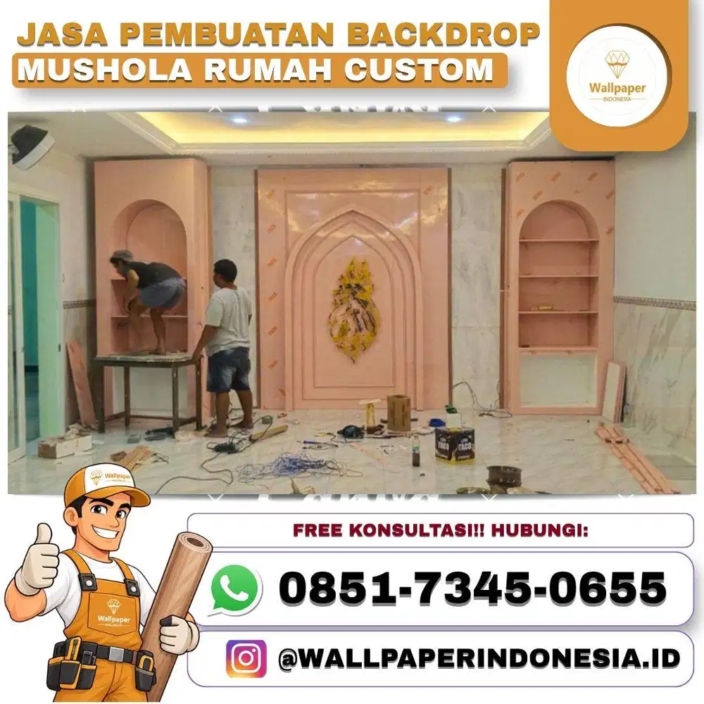 JASA PEMBUATAN BACKDROP MUSHOLA RUMAH CUSTOM