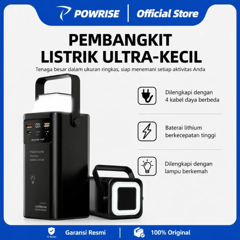 POWRISE Powerbank Kapasitas Ultra 60000mAH Lampu LED