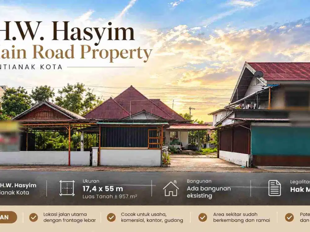 Tanah & Bangunan 17,4 × 55 M di Jl. K.H.W. Hasyim – Pontianak Kota