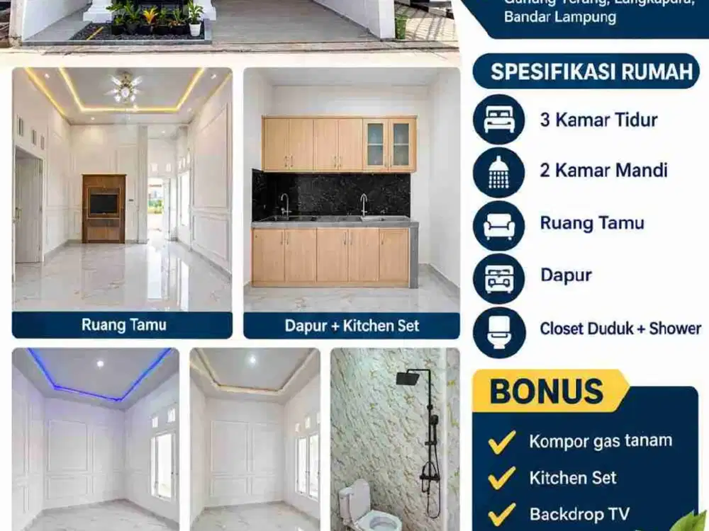 DI JUAL RUMAH MEWAH MURAH SHANOV GUNUNG TERANG BANDAR LAMPUNG