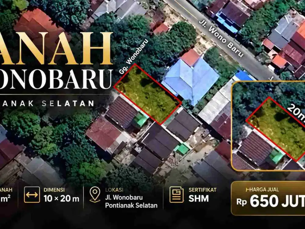 Tanah 200 m² di Jl. Wonobaru, Pontianak Selatan – SHM