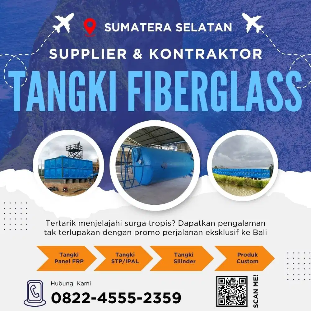 Tangki Fiberglass FRP-Jual Tangki Air, Panel & Silinder Empat Lawang