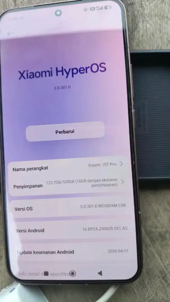Jual hp siomi 15 t pro ram 12 internal 512 GB minus kotak tidak ada