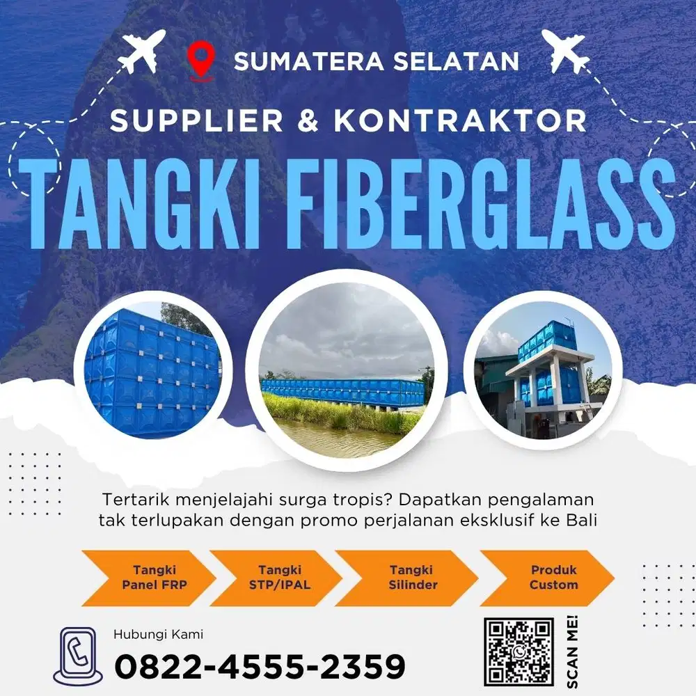 Tangki Fiberglass FRP-Jual Tangki Air, Panel & Silinder Lahat