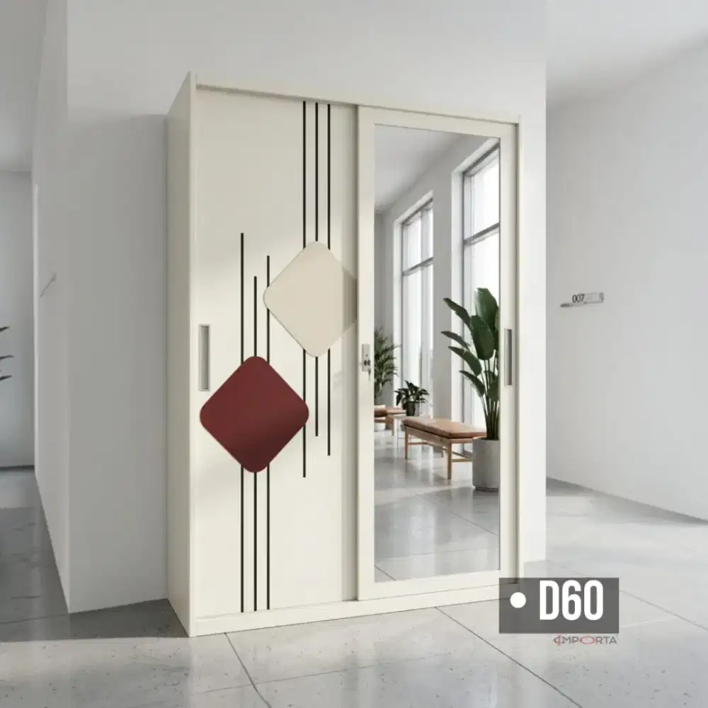 Lemari Pakaian Besi Pintu Sliding Importa S03-120 D60