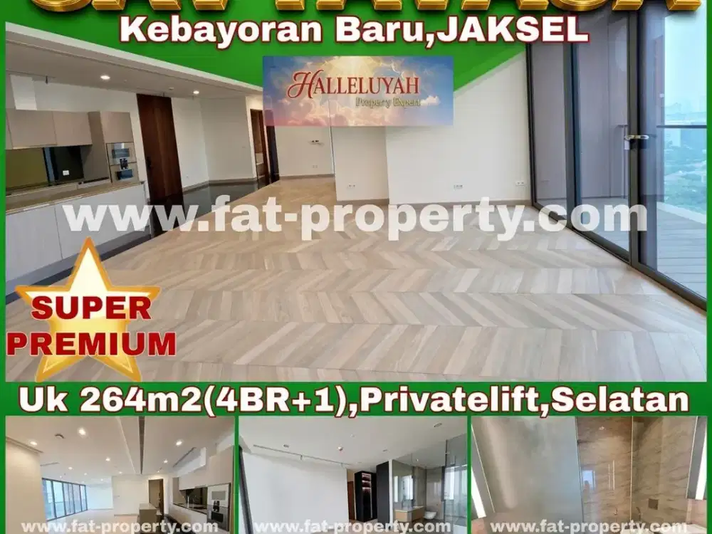 DIJUAL CONDOMINIUM MEWAH SAVYAVASA,JAKSEL 264m2(4BR+1),Double privatelift,semi furnished,Selatan