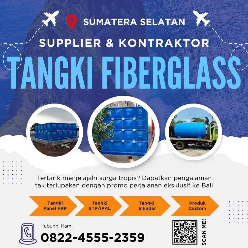Tangki Fiberglass-Jual Tangki Air Panel & Silinder Muara Enim