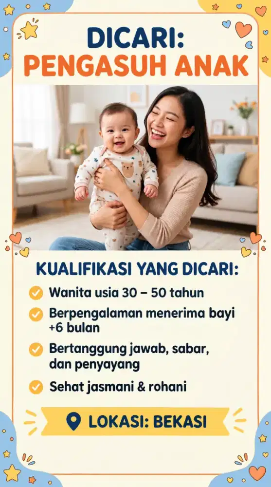 Dicari Pengasuh Anak Menginap