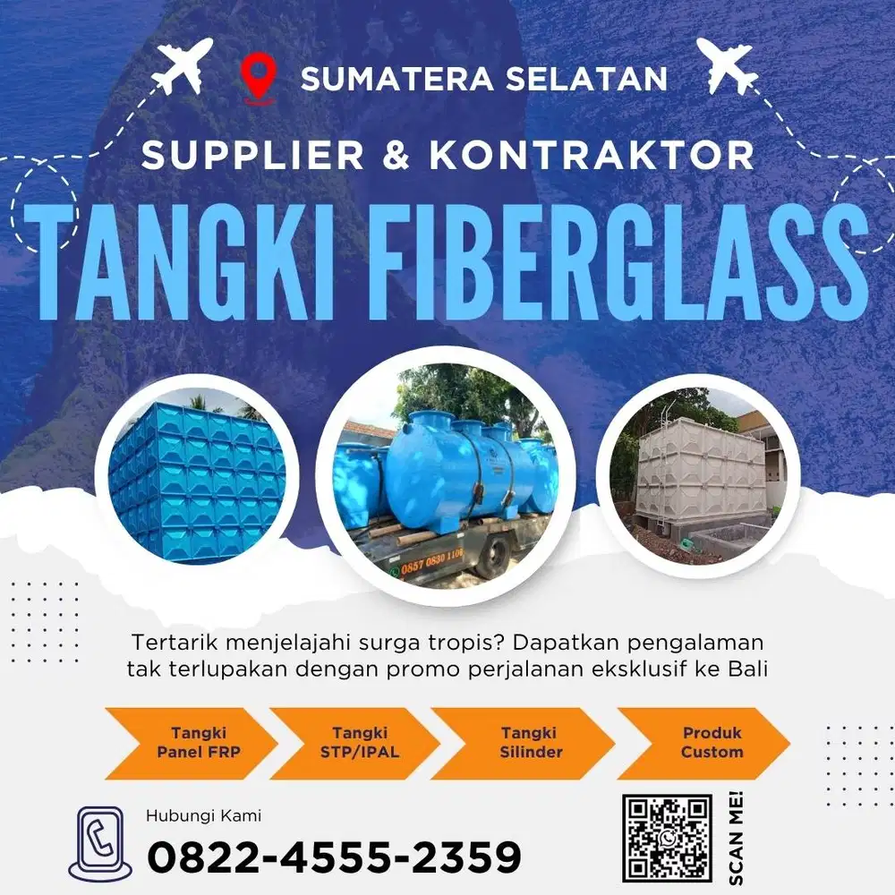 Tangki Fiberglass FRP-Jual Tangki Air, Panel & Silinder Musi Banyuasin
