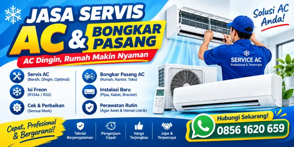Jasa Pasang AC, Bongkar AC & Service AC Panggilan – Cuci & Isi Freon