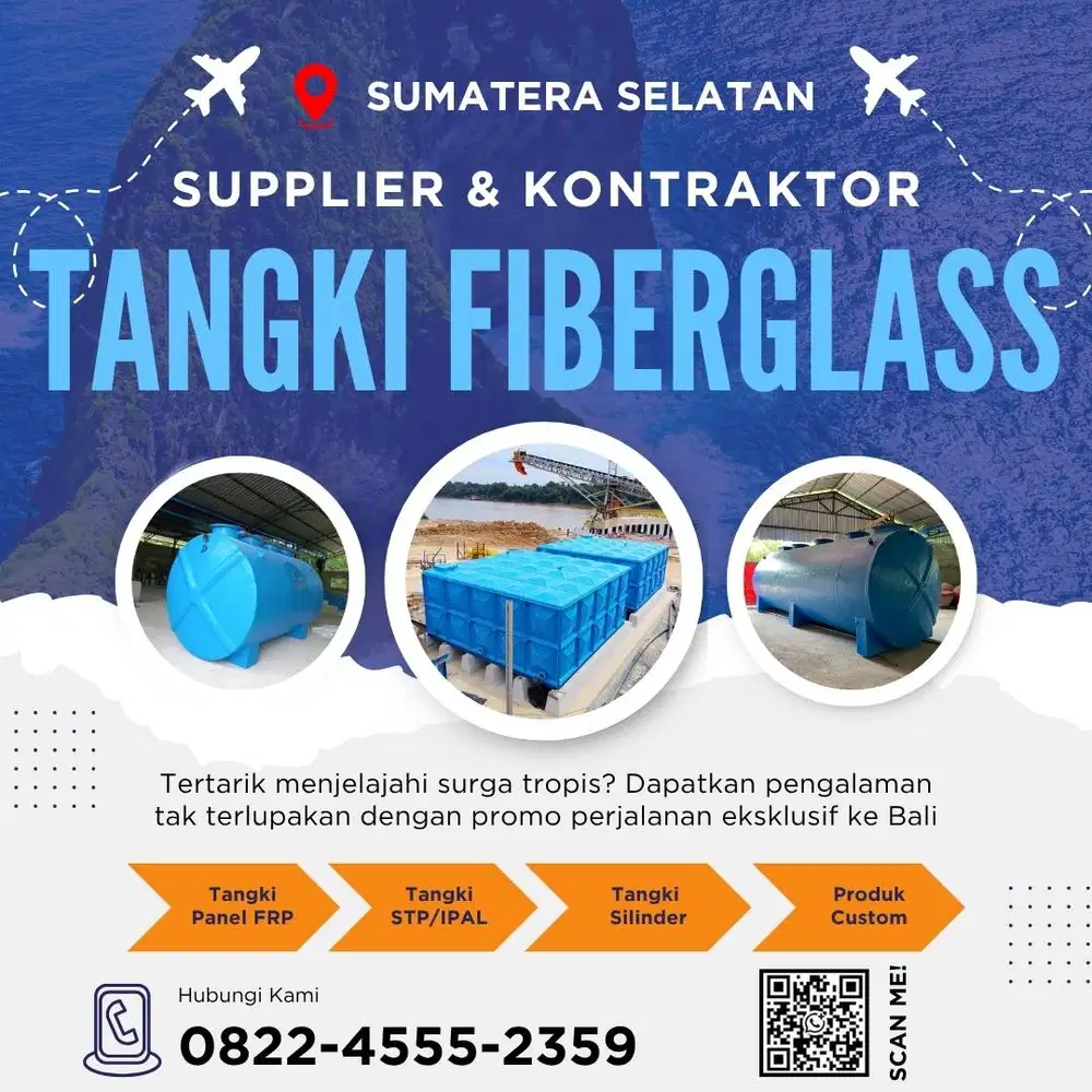 Tangki Fiberglass-Jual Tangki Air Panel & Silinder Musi Rawas