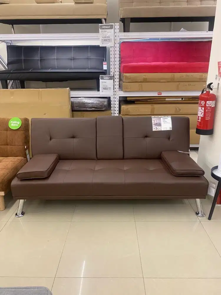 Sofa Bed Kulit Maroon