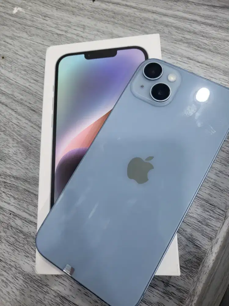 JUAL CEPAT IPHONE 14 PLUS 128GB ALL OPERATOR BH 100 BLUE ( LIKE NEW)