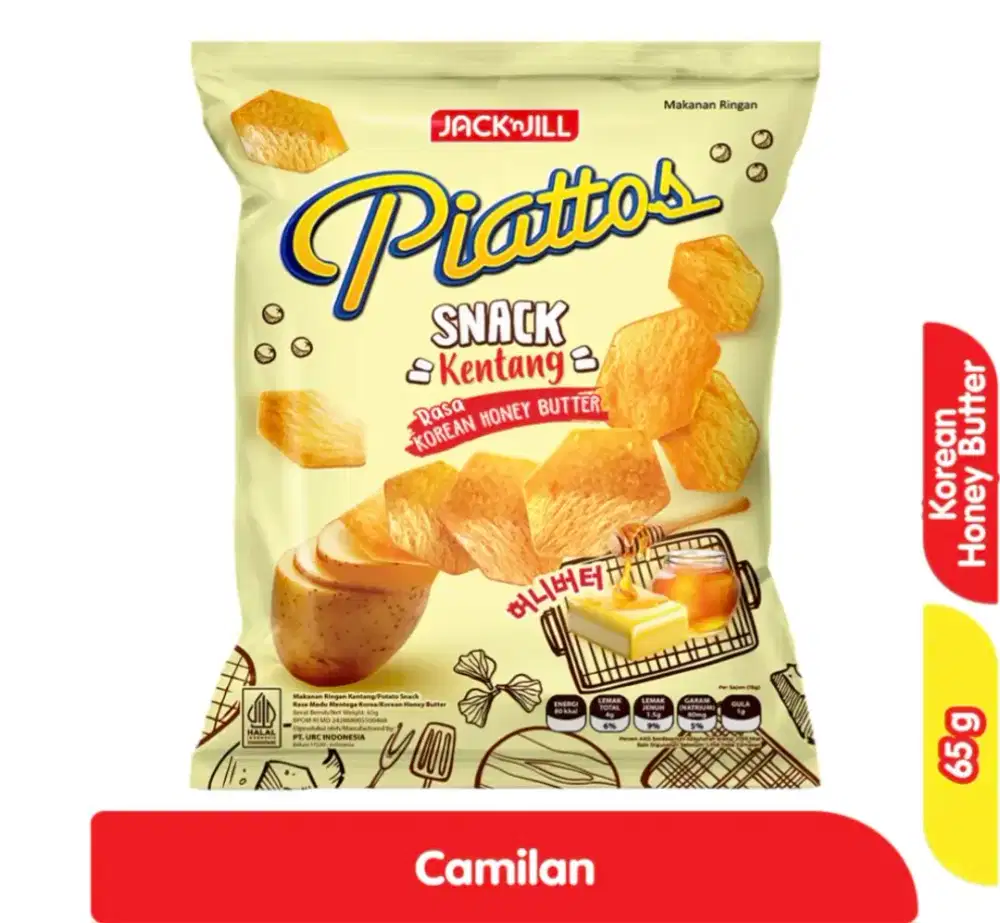 HARGA PROMO: Piattos Snack Kentang Korean Honey Butter 65 g
