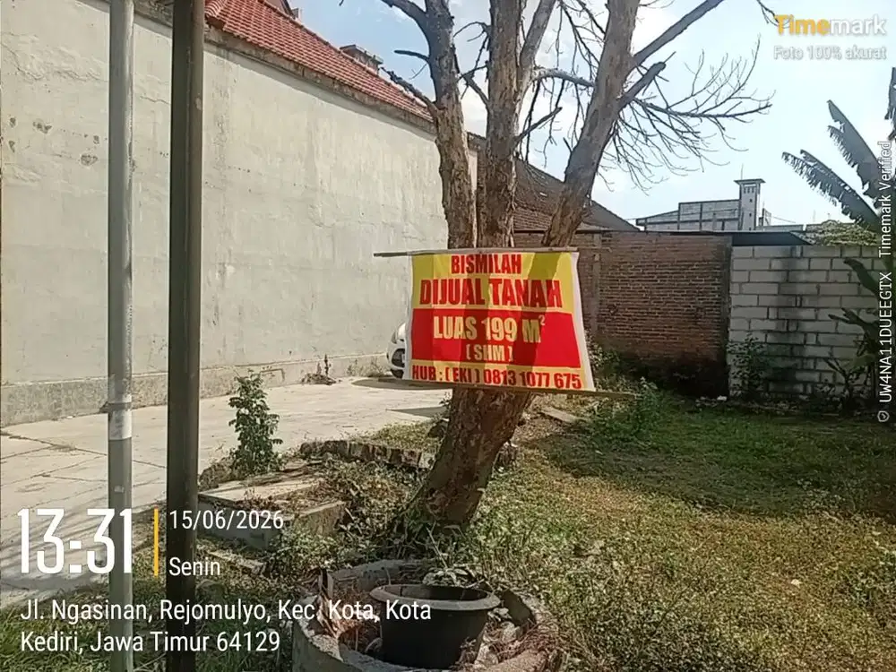 Dijual Tanah di Ngasinan Rejomulyo Kota Kediri, dekat UIN Kediri