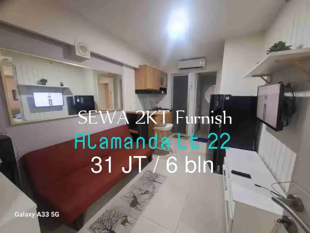 Disewa Apartemen 2 KT Furnished Twr Alamanda Bassura City