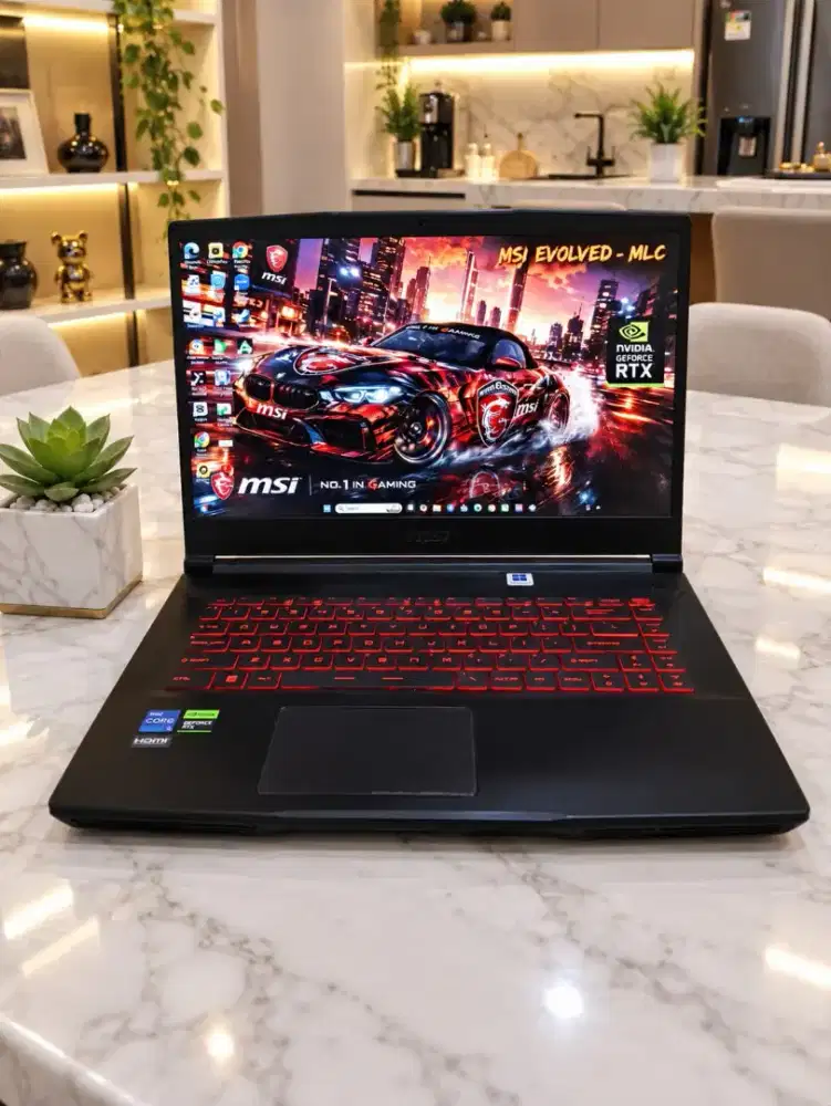 Laptop Gaming Desain Slim MSI Thin GF63 GEN 11 VGA RTX Siap Pakai
