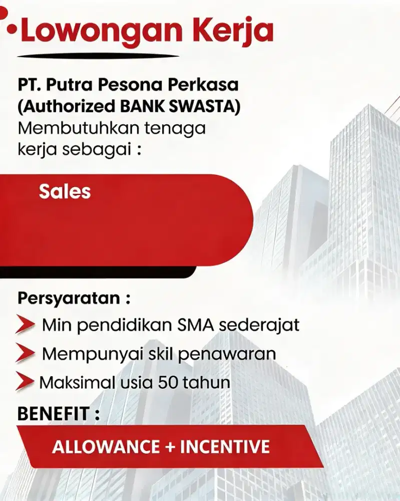 Membutuhkan Sales