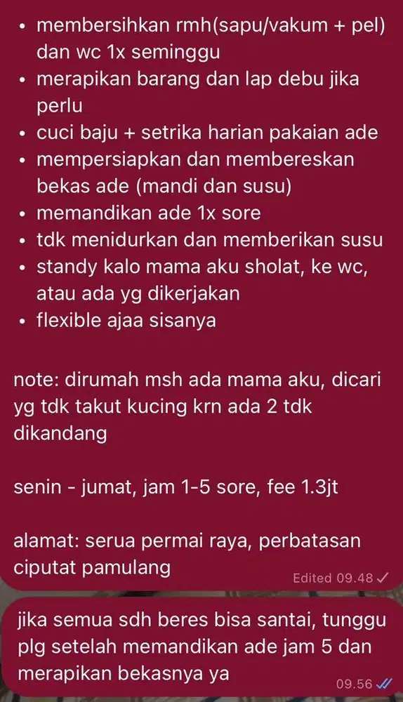 DICARI ART PP PAMULANG CIPUTAT TANGSEL