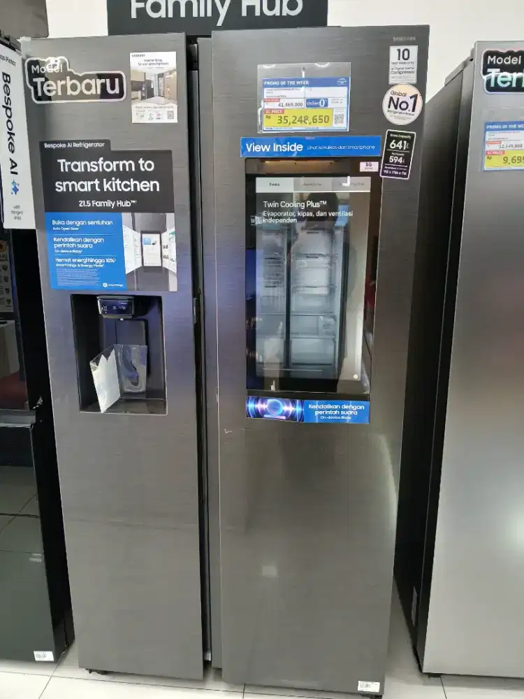 KULKAS SAMSUNG REFRIGERATOR SBS 461L BLACK