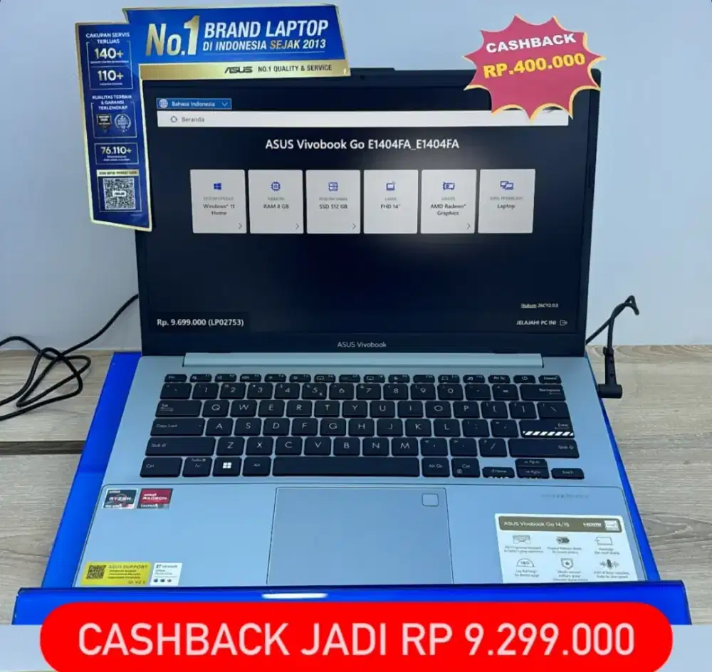 PROMO KREDIT LAPTOP ASUS VIVOBOOK GO RYZEN 3 GRATIS 2X CICILAN
