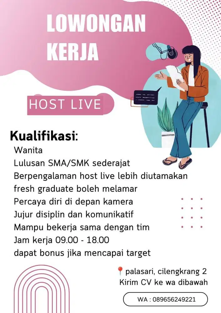 LOWONGAN KERJA HOST LIVE
