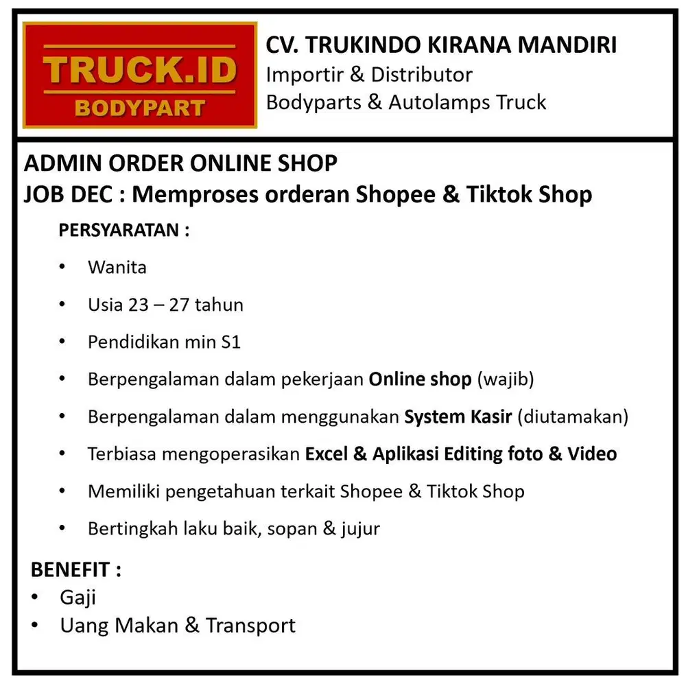 Admin Orderan Online