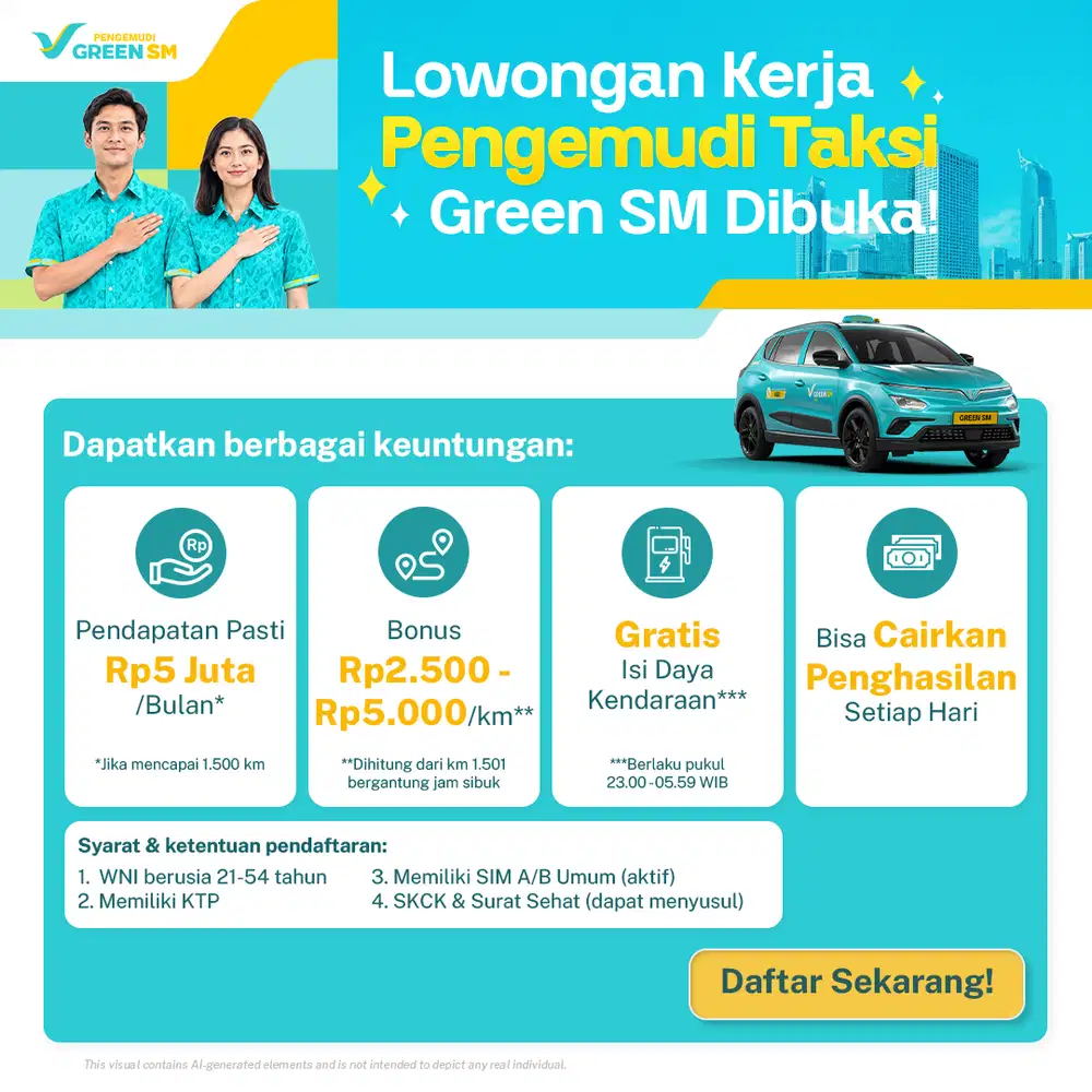 LOKER DRIVER TAXI LISTRIK GREENSM